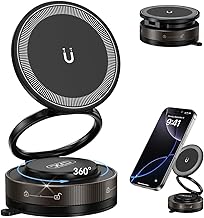 Nano Gel Car Phone Holder, 360°Rotation Adjustable Magnetic Cellphone Mount Foldable Car Phone Stand Strong Suction Phone Holders for Car/Makeup/Gym/Mirror,Fit for All Magsafe Smartphones - Image 1