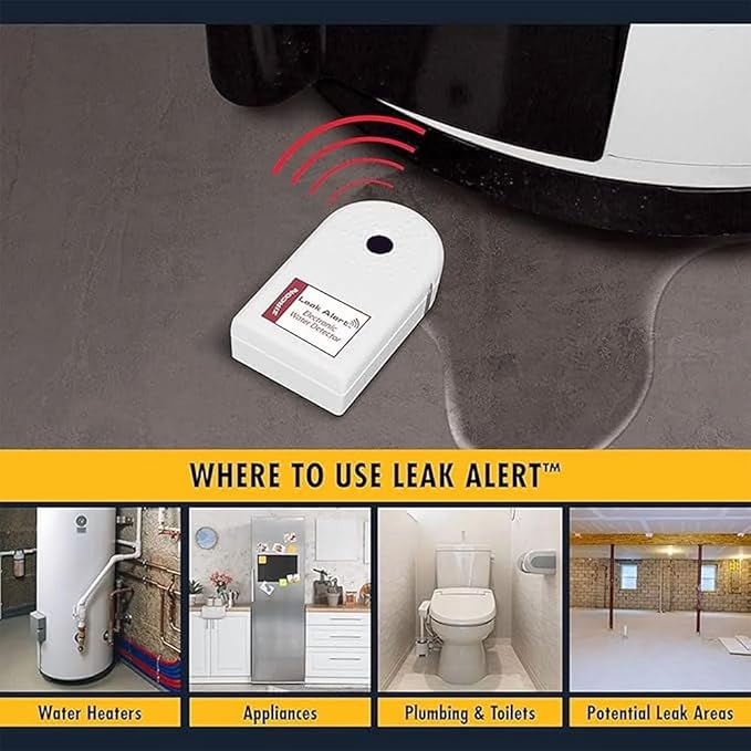 Zircon Leak Alert 3-Pack Water Detector Alarm – 90 dB Battery-Powered Leak & Flood Sensor for Basement, Kitchen, Bathroom, Utility Room – Early Water Detection & Damage Prevention