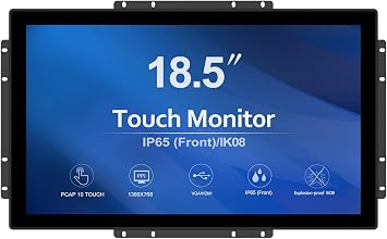 GreenTouch 18.5 Industrial Touch Monitor Open Frame, HDMI/VGA/DVI Interface, Muliti Touch Capacitive Touch Screen Technology