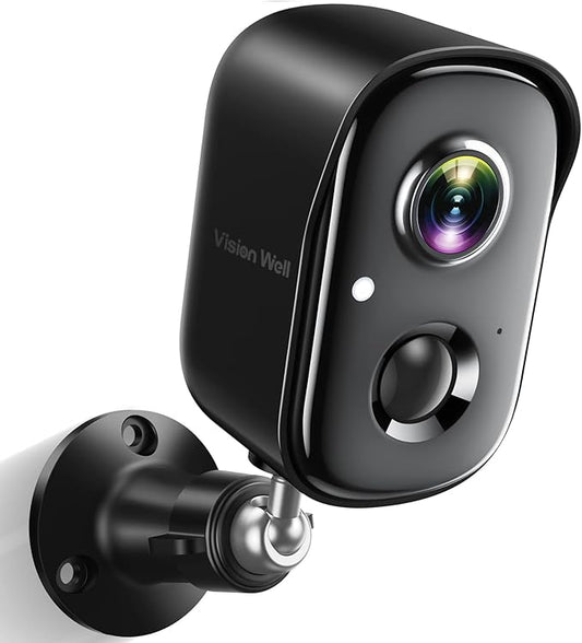 Security Cameras Wireless Outdoor, 2K Battery Powered AI Motion Detection Spotlight Siren Alarm WiFi Surveillance Indoor Home Camera, Color Night Vision, 2-Way Talk, Cloud/SD Storage-Black WiFi Camera