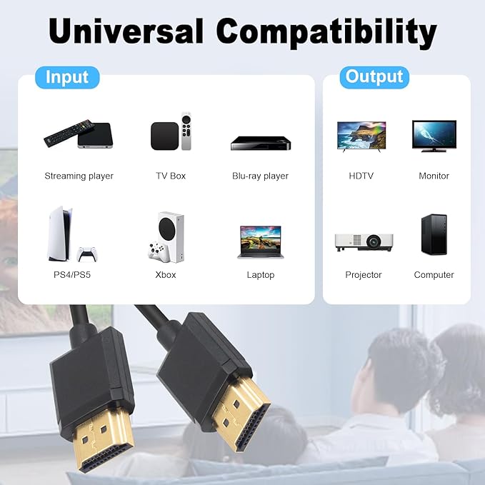 Duttek Ultra Thin HDMI Cable 1Feet, 4K Short HDMI Cable Male to Male for 3D and 4K Ultra HD TV Stick HDMI 2.0 Cord Extension Converter