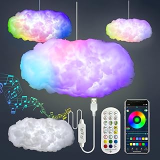 3D Big Cloud lightning Light Kit Music Sync Warm White Multicolor lightning Changing Strip Lights 360 Degree Wireless Remote APP NO DIY Coolest Decorations for Adults and Kids Indoor Home Bedroom - Image 1