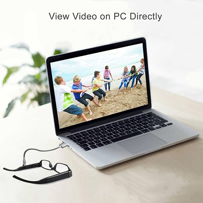 1080P HD Smart Glasses with Camera for Men, Hands-Free Video Recording Glasses, First Person View Camera Glasses for Cycling Travel Vlog