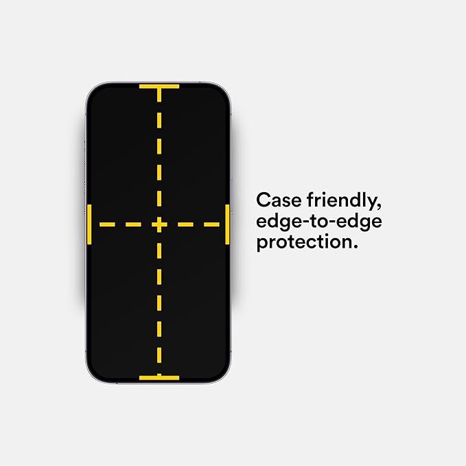 BodyGuardz Pure 3 Matte Glass Compatible with iPhone 16 & 17 Devices - Durable Anti-Glare Tempered Glass, Easy Install, Edge-to-Edge, Case-Friendly - Black Border (for iPhone 17 Pro / 16 Pro - 6.3 inch)