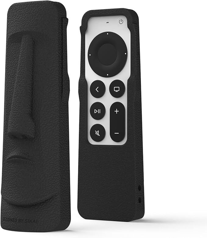 SIKAI CASE Silicone Case Fit Designed for Apple TV 4K 2021/2022 Siri Remote Protective Case with Shockproof Compatible with AirTag(Black)