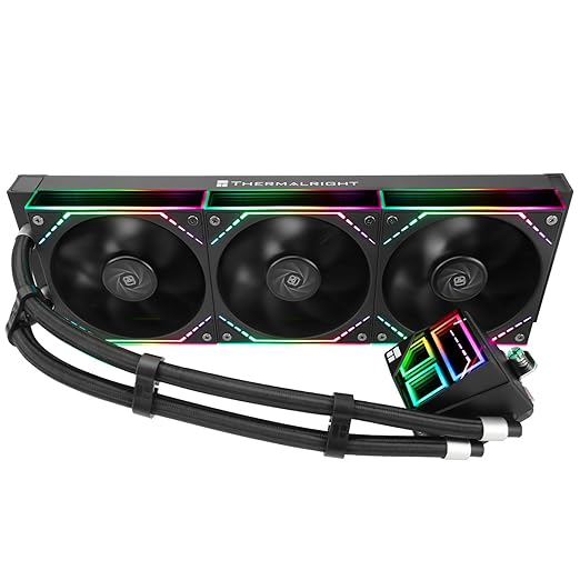 Thermalright Frozen Infinity 360 BLACK CPU Water Cooler, with Triple 124mm Infinity Mirror PWM Fans,for Intel 1150/1151/1200/2011/ 1700/1851&AMD/AM4/AM5,360 Size Infinity Mirror Water Cooling Radiator