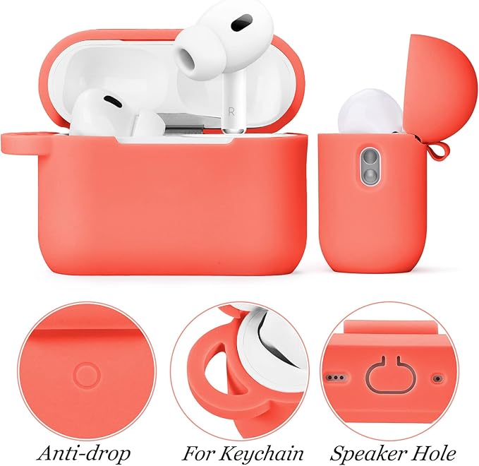 Case for Airpods Pro 1st 2nd Generation - VISOOM Airpods Pro 1/2 Cases Cover Women Silicone iPod Pro 2 Earbuds Wireless Charging Case Girl Bling Keychain for Apple Airpod Gen Pro 2