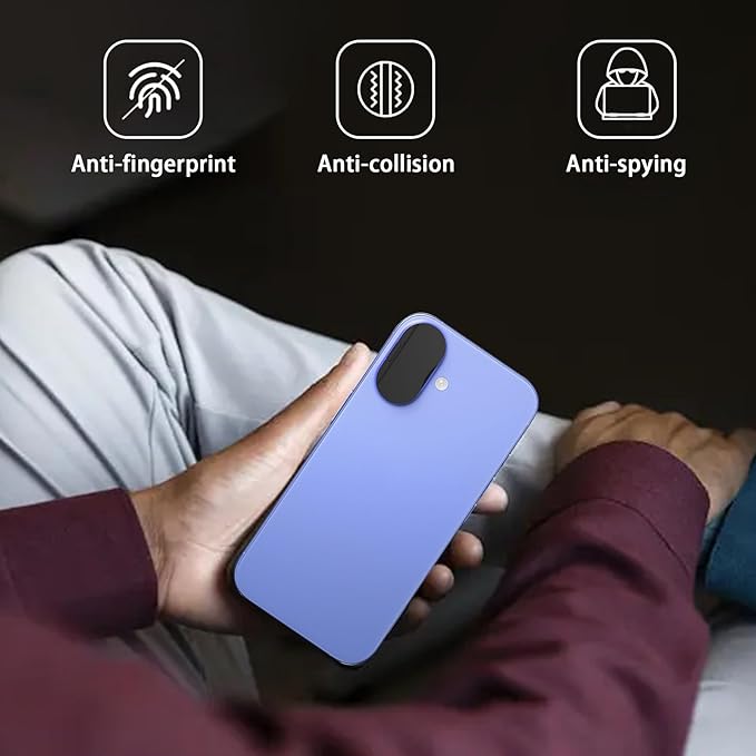 Privacy Cover Compatible for iPhone 16 /iPhone 16 Plus with Front Camera Cover,Protect Privacy and Security But Not Affect Facial Recognition（2Pack）
