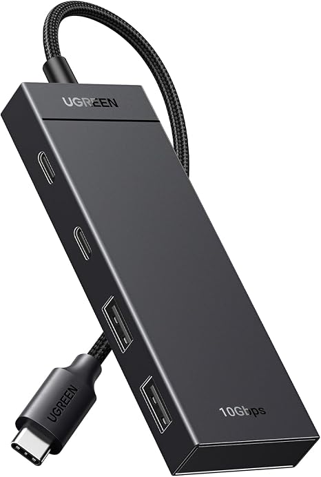 UGREEN USB C Hub, 4-in-1 USB 3.2 Adapter, 2 xUSB-C & 2xUSB-A, Aluminum