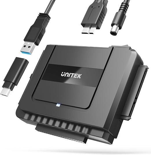 Unitek USB A/C IDE/SATA Adapter, Dual-Drive for 2.5/3.5" HDD/SSD, 5Gbps