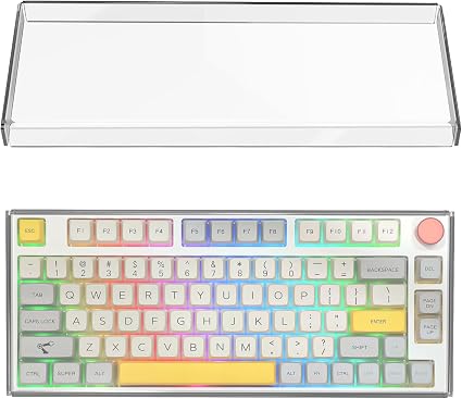 Geekria Clear Acrylic Keypads Cover for 75% Knob Keyboard, Compatible with Keychron Q1 HE/Max/Pro, EPOMAKER TH80, Glorious GMMK Pro