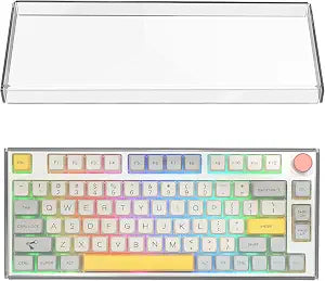 Geekria Clear Acrylic Keypads Cover for 75% Knob Keyboard, Compatible with Keychron Q1 HE/Max/Pro, EPOMAKER TH80, Glorious GMMK Pro