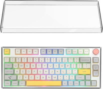 Geekria Clear Acrylic Keypads Cover for 75% Knob Keyboard, Compatible with Keychron Q1 HE/Max/Pro, EPOMAKER TH80, Glorious GMMK Pro