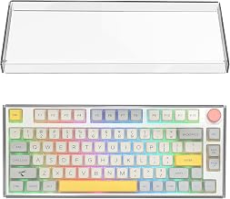 Geekria Clear Acrylic Keypads Cover for 75% Knob Keyboard, Compatible with Keychron Q1 HE/Max/Pro, EPOMAKER TH80, Glorious GMMK Pro - Image 1