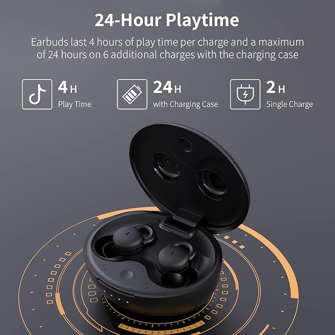 Sleep Earbuds, Comfortable Sleeping Headphones Small Design for Side Sleepers Invisible Buds Wireless Bluetooth Earphones for Noise Blocking Snoring