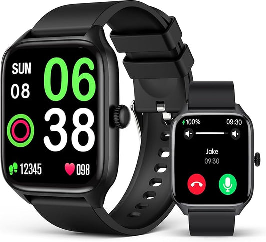 Smart Watch for Men Women, 1.96" GPS Watcher with 120+ Sports Modes, Blood Pressure/Heart Rate/Blood Oxygen/Sleep Monitor, IP67 Waterproof Smartwatch for Android iOS