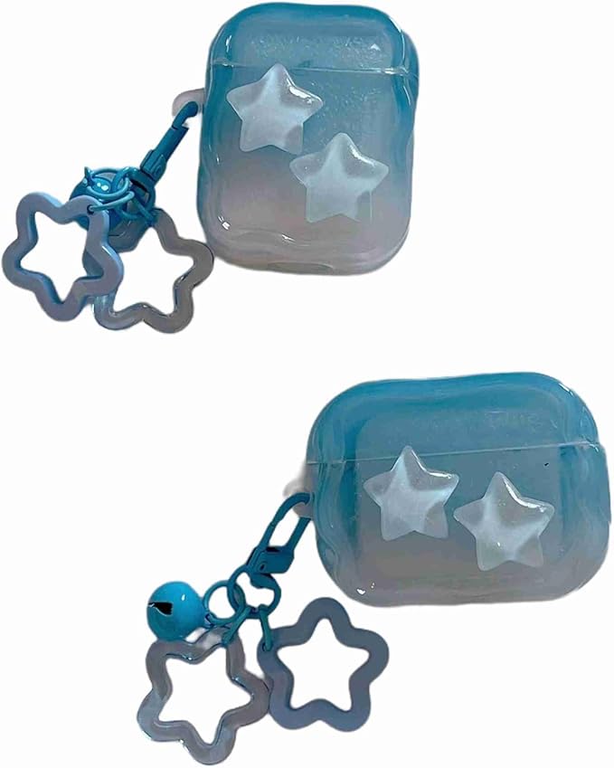Case for AirPods Pro 2nd Generation 2022, Premium Fashion Blue Star Decoration Pattern Case Cover Accessories for AirPods Pro 2nd Generation 2022 with Pendant