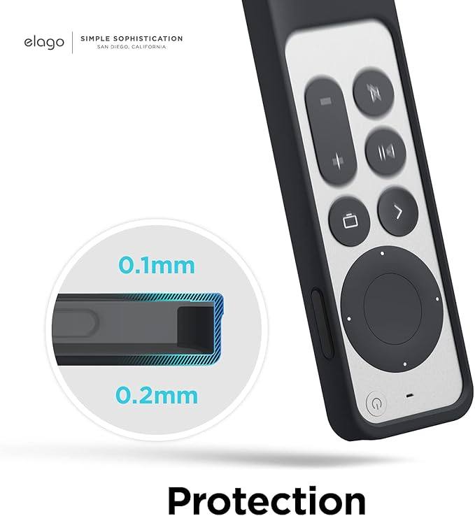 elago R2 Slim Case Compatible with 2022 Apple TV 4K HD Siri Remote 3rd Generation, Compatible with 2021 Apple TV Siri Remote 2nd - Slim, Light, Scratch-Free, Full Access to All Functions [Black]