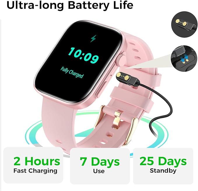 Smart Watches for Women, 2.01" HD Screen with 200+ Watch Faces, Heart Rate/SpO2/Sleep Monitor, 123 Sports Modes, IP68 Waterproof Fitness Tracker, Make/Answer Calls, Compatible with Android iPhone
