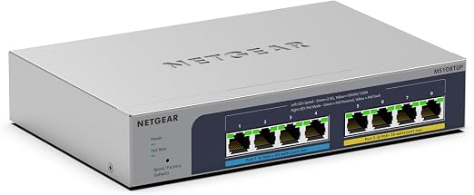NETGEAR 8-Port Multi-Gigabit PoE Ethernet Smart Managed Switch (MS108TUP)