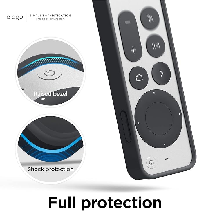 elago R4 Retro Case Compatible with 2022 Apple TV 4K Siri Remote 3rd Generation, Compatible with 2021 Apple TV Siri Remote 2nd Gen - Classic Controller Design [Non-Functional], Lanyard (Black)