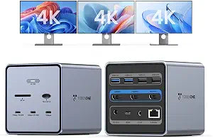 TobenONE 16-in-1 Laptop Docking Station Triple 4K Monitor,150W Power Supply - Image 1