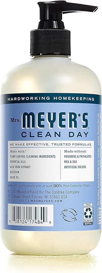 Mrs. MEYER'S CLEAN DAY Variety, 2 Liquid Hand Soap 12.5 OZ, 1 Liquid Dish Soap, 16 FL OZ (Bluebell)