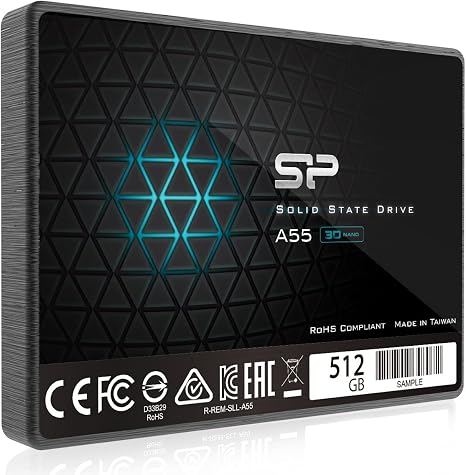 SP 512GB SSD 3D NAND A55 SLC Cache Performance Boost SATA III 2.5" 7mm (0.28") Internal Solid State Drive (SP512GBSS3A55S25)