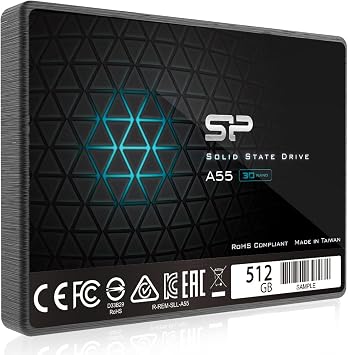 SP 512GB SSD 3D NAND A55 SLC Cache Performance Boost SATA III 2.5" 7mm (0.28") Internal Solid State Drive (SP512GBSS3A55S25)