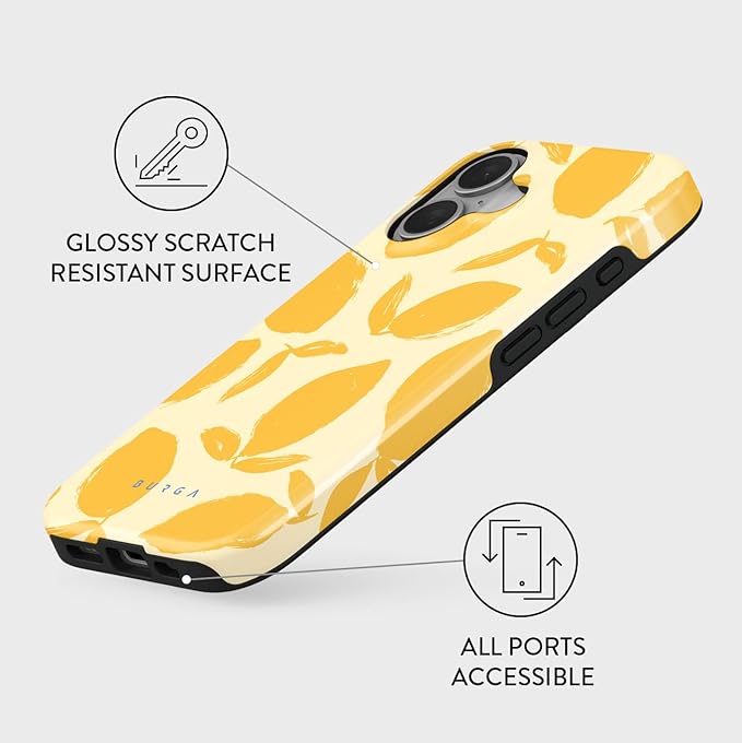 BURGA Phone Case for iPhone 16 - Cute, Trendy, Aesthetic, Pattern Phone Cover, Hard Shell Protection - fits Apple iPhone 16 Case for Women and Men
