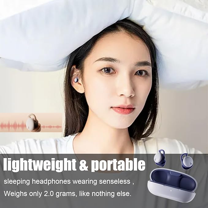 Sleep Headphones Sleep Earbuds Sleep Headphones Wireless Bluetooth 5.3 Invisible Earbuds Sleeping Headphones Sleeping Earbuds Comfortable Noise Cancelling Earbuds Bluetooth 5.3 Grey, Gray