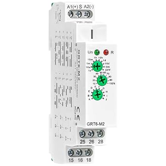 Multifunction Time Relay 2 Outputs 10A Adjustable Smart Relay 24V Electronic Timer in Din Rail,0.1s-10 Days Wide Range Delay On Off Factory Automation Universal Voltage GRT6 M2 AC DC 240V