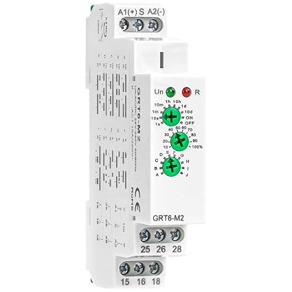 Multifunction Time Relay 2 Outputs 10A Adjustable Smart Relay 24V Electronic Timer in Din Rail,0.1s-10 Days Wide Range Delay On Off Factory Automation Universal Voltage GRT6 M2 AC DC 240V
