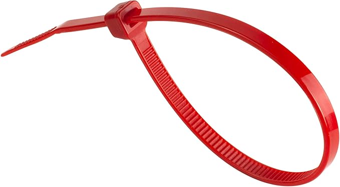 GTSE 8 Inch Red Zip Ties, 1,000 Bulk Pack, 50lb Strength, UV Resistant Strong Nylon Cable Ties, Self-Locking 8" Tie Wraps