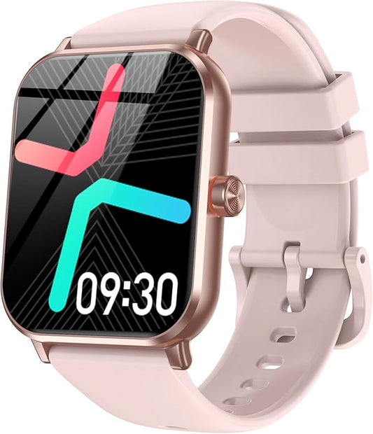 Smart Watches for Men Women, 1.83" HD Fitness Tracker with Bluetooth Calling, 130+ Sports Modes, Heart Rate Monitor, Sleep Tracker, 5 ATM Water-Resistance, Pedometer for Android iOS (Pink)