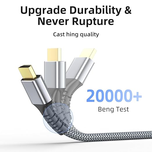 4k Hdmi Cable 75ft Ultra High Speed HDMI 2.0 Cable 4K@60HZ 3D ARC Gold Plated Connector Ethernet Audio Video Return HDMI Cord for UHD TV Monitor Laptop Xbox PS4/PS5 Roku TV ect.(Silvery)