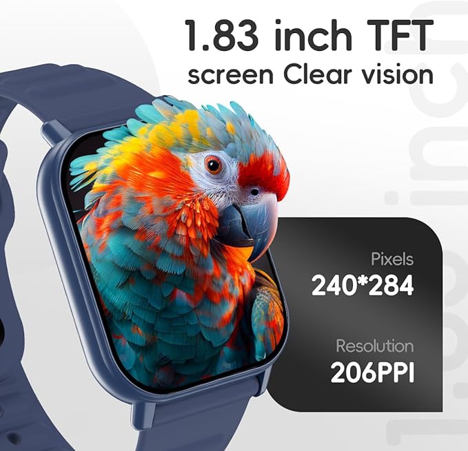 Smart Watch Sports Pedometer, Fitness Tracker Bluetooth Call Heart Rate Blood Oxygen Sleep Monitor,100 Sports Modes Waterproof for iOS Android Men's Women's Smart Watch (Blue)