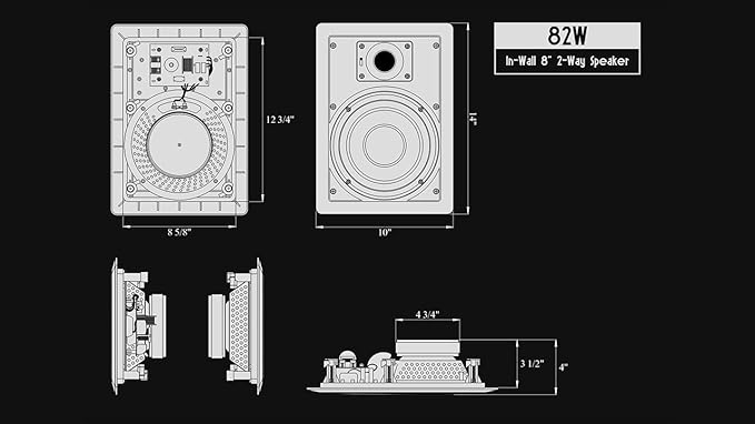 82W Silver Ticket in-Wall Speaker with Pivoting Tweeter (8 Inch in-Wall)