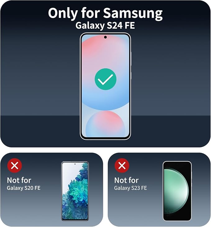 Privacy Screen Protector for Samsung Galaxy S24 FE / A56, Anti-Spy Tempered Glass, 9H Hardness Anti-Scratch, 2.5D Curved Edges, Bubble-Free Case Friendly - 3 Pack