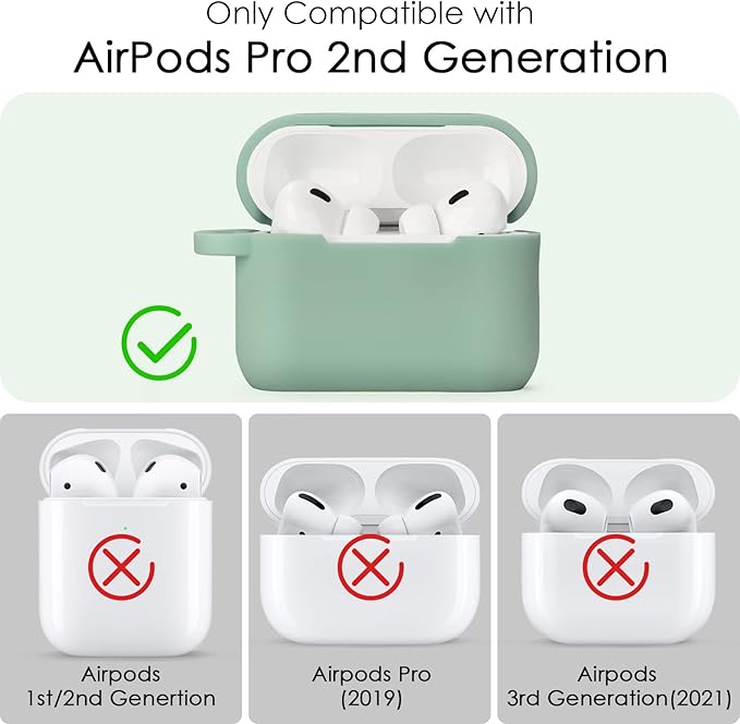 Case for Airpods Pro 1st 2nd Generation - VISOOM Airpods Pro 1/2 Cases Cover Women Silicone iPod Pro 2 Earbuds Wireless Charging Case Girl Bling Keychain for Apple Airpod Gen Pro 2