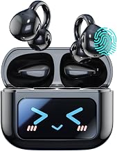 Open Clip Ear Earbuds, Wireless Clip On Headphones with Bluetooth 5.4 LCD Touch Screeen, Lightweight Design Open Ear Buds,IP7 Waterproof Sport Earphones for Running Workout - Image 1