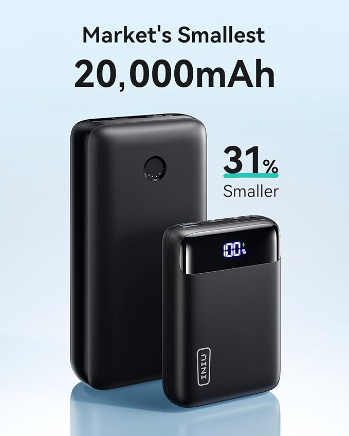 INIU Portable Charger, 20000mAh Small Power Bank, 22.5W Fast Charging Mini Battery Pack, Flight Cruise Ship Travel Family Essentials Phone Charger for College Students Travelers Teen Boys Girls, Blue