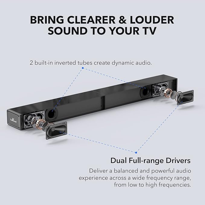 Sound Bar for TV, Surround Sound System, TV Speaker Soundbar with Bluetooth/HDMI ARC/Optical/AUX/USB, 31 Inch
