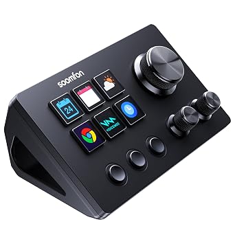 SOOMFON Stream Controller Studio Deck 6 Macro Keys, 3 Dials, 3 Buttons