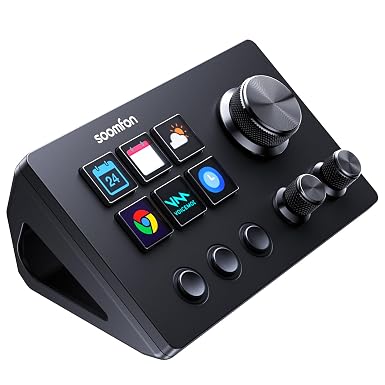 SOOMFON Stream Controller Studio Deck 6 Macro Keys, 3 Dials, 3 Buttons