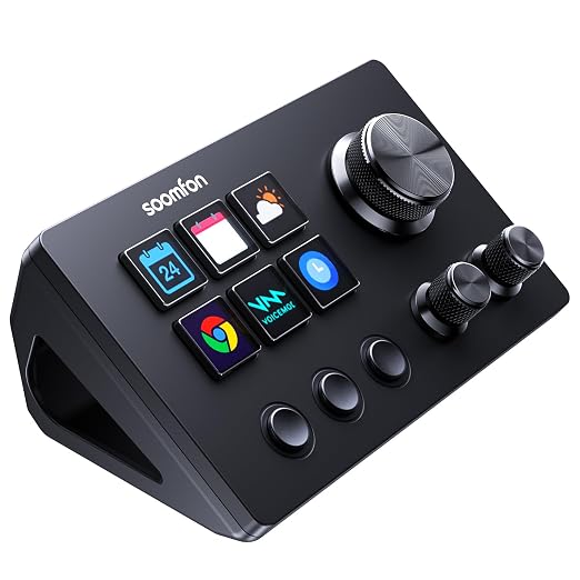 SOOMFON Stream Controller Studio Deck 6 Macro Keys, 3 Dials, 3 Buttons