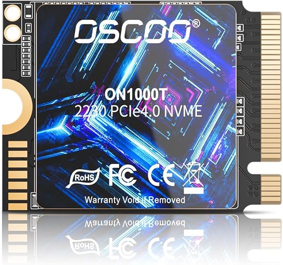 1TB M.2 2230 NVMe Gen4x4 PCIe SSD, Up to 5200MB/s Graphene Heatsink