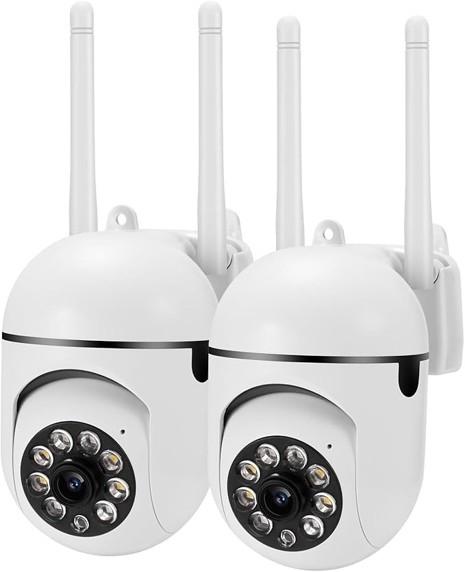 Security Camera Wired,Indoor Outdoor Wireless Cameras for Home Security with Motion Sensor & Alarm,2-Way Audio, Colored Night Vision (2pack with 32GB Card)