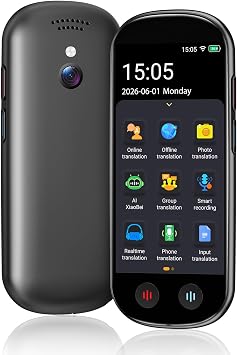 Language Translator Device, Upgraded AI Translator with ChatGPT, 2026 Instant Two Way Translator Support 150 Languages, Offline Recording Photo Voice Translation Device for Business Travel Learning