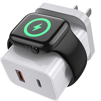 3-in-1 Apple Watch Charger,20W Fast Charging Block Dual Ports